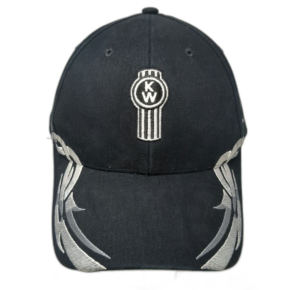 Kenworth Logo Black Silver White One Size Baseball Cap Hat World's Best Flame